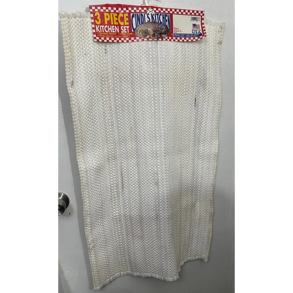 Vintage Halloween Kitchen Set NWT 80s Cindis Kitchen Rug Towel Dishcloth Kitsch